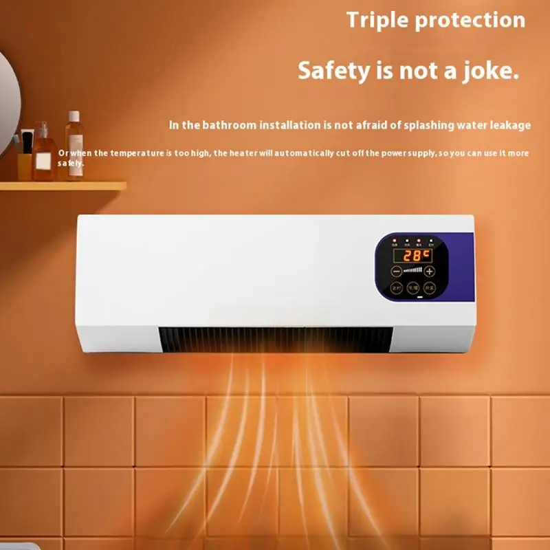 Climatiseur Mural Chauffant Refroidisseur D'Air à Faible Bruit - 1800W Pour Salle De Bain, Chambre Et Salle à Manger