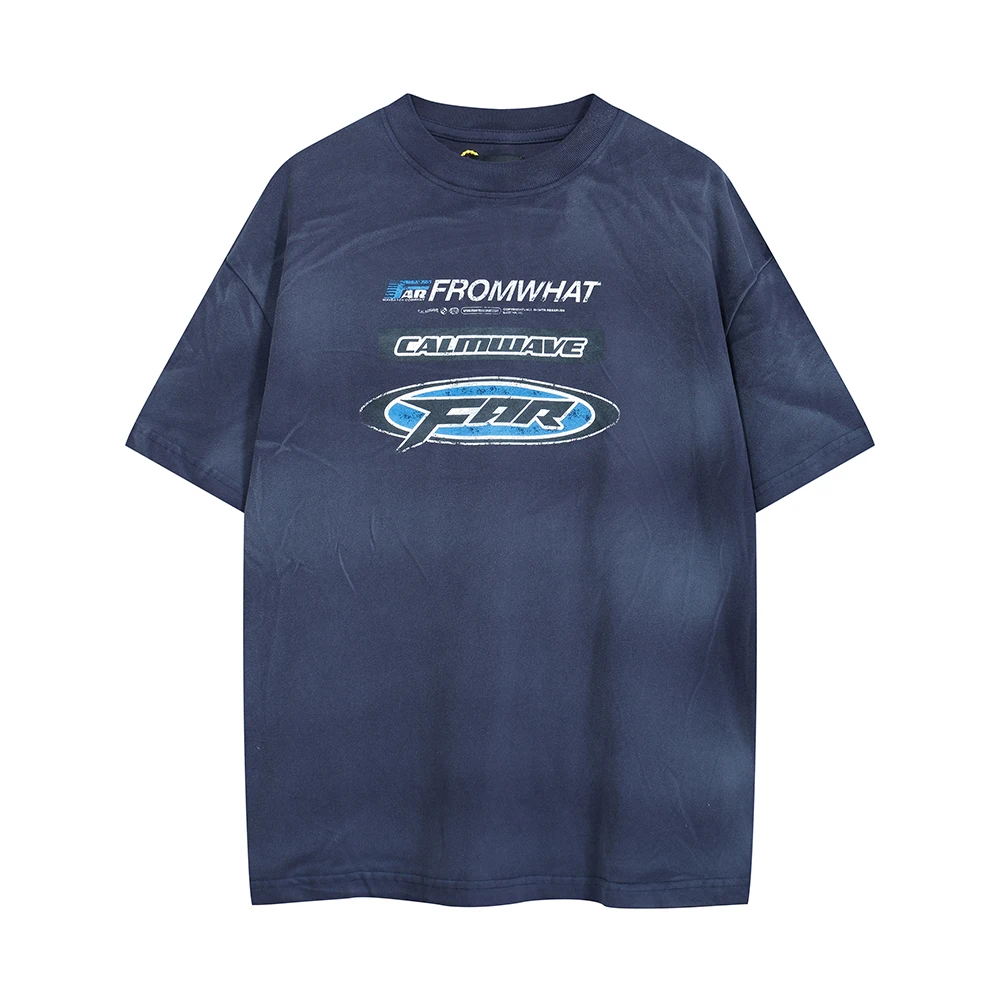 

Уличная одежда Y2k с потертым логотипом надписью, женская и мужская футболка оверсайз с круглым вырезом, повседневные мешковатые футболки