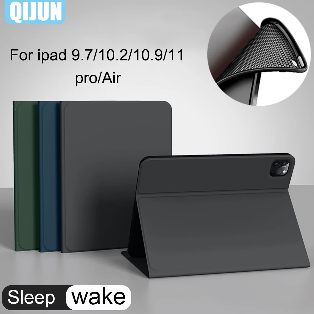 

Smart Sleep wake Case for Apple iPad Pro 11 2021 Skin friendly fabric protect cover adjustable stand fundas A2377 A2459 A2301