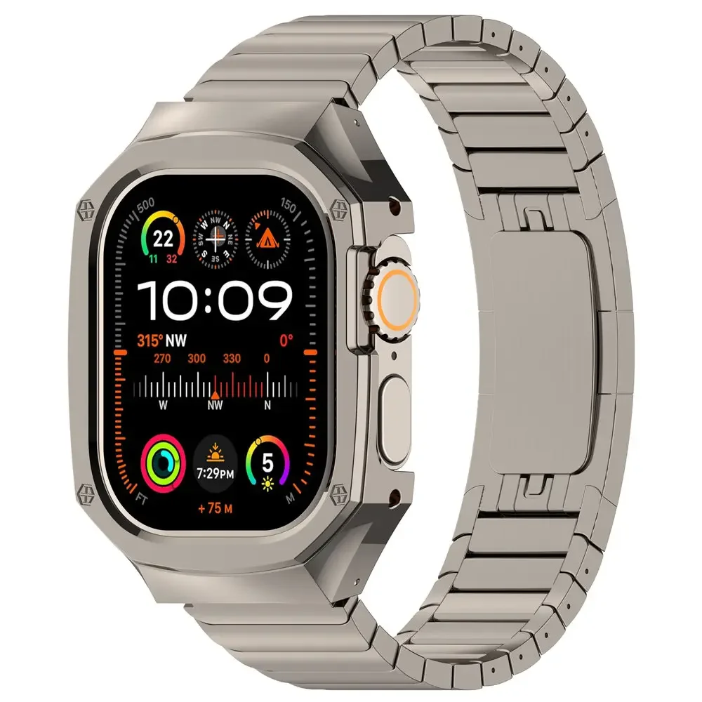 

Modification Cover Strap For Apple Watch Ultra 2/Ultra 49mm AP Mod Kit Stainless Steel Bezel Armor Protective Case Band Bracelet