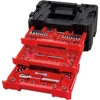 All in One Mechanics Set Tool Set 1/4 in 3/8 in And 1/2 in Drive 230 Piece One Handed Locking Dial 72-tooth Ratchet 4