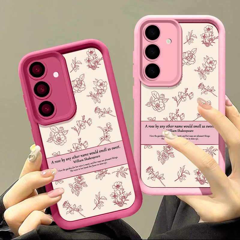 Elegant Rose Flower Design Phone Case - Lettering Detail, Ultra Protection