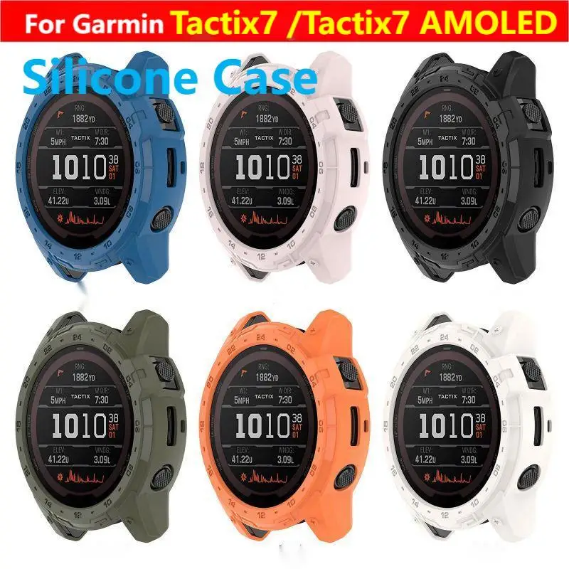 

Силиконовый ремешок для смарт-часов Garmin Tactical x 7/Tactical x 7 AMOLED, защитный чехол-бампер из ТПУ, Защитная пленка для экрана