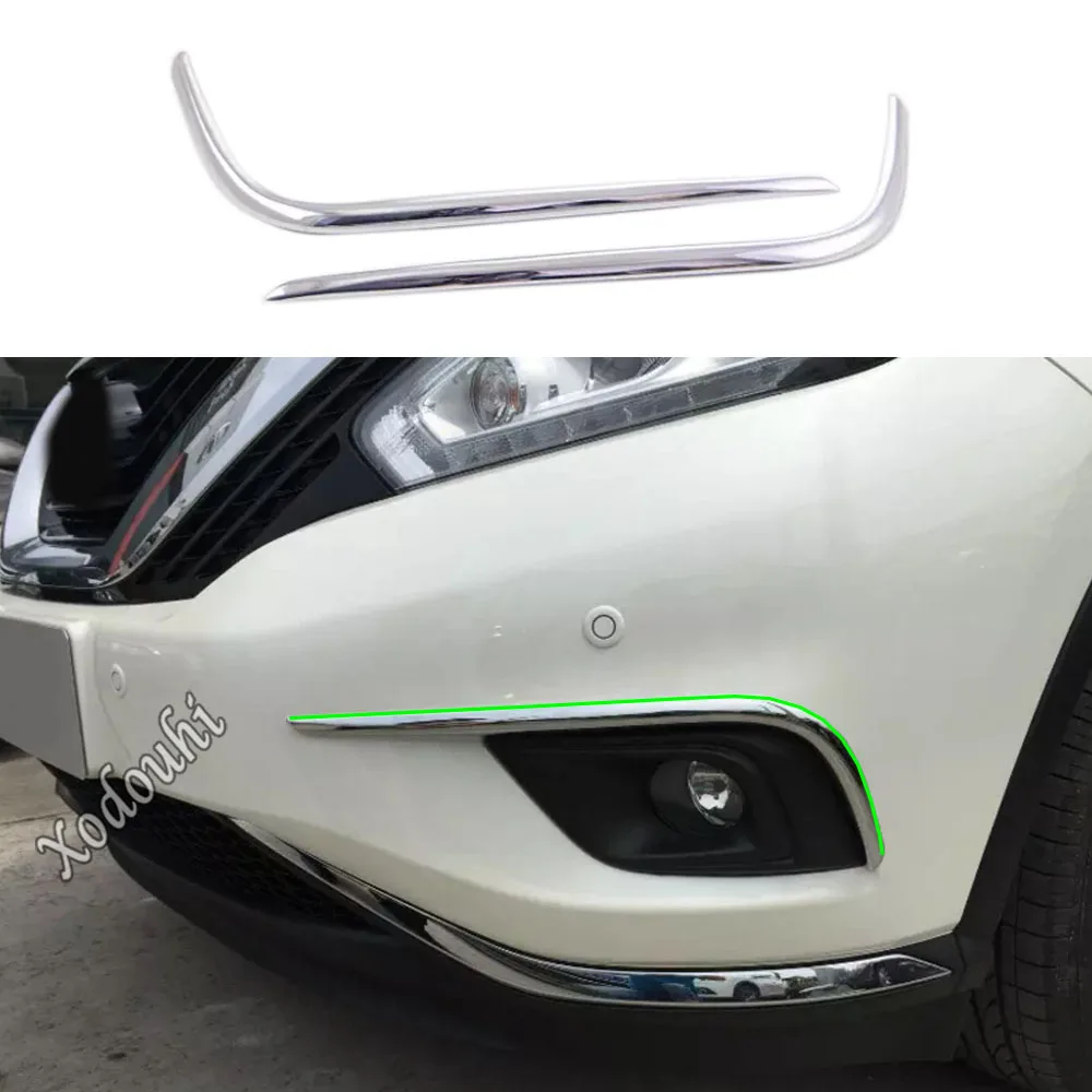 

For Nissan Murano 2015 2016 2017 2018 2019 Car Styling Detector Cover Trim Front Head Fog Light Eyebrow Lamp Frame Stick Part