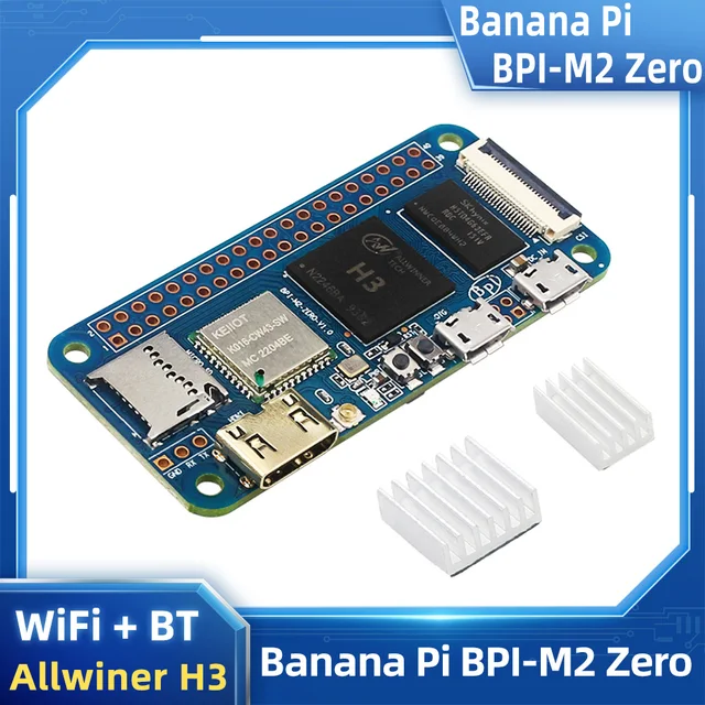 Banana Pi M2 Zero BPI-M2 Zero Alliwnner H3 Cortex-A7 WIFI & BT Same Size as Raspberry Pi Zero 2 W Optional Case Power Supply 1