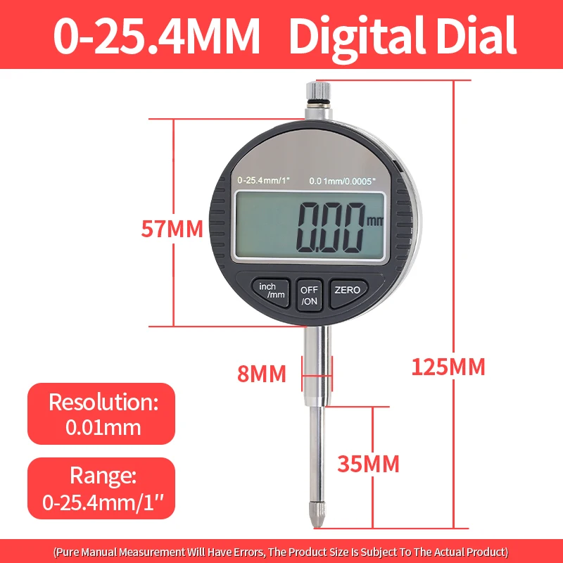Precision Dial Indicator Gauge - 0-10mm Measurement Tool