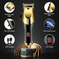 Men's Grooming Kit 3-Piece Set, Golden Balck Hair Clippers With LCD Display, USB Rechargeable, 8 Guide Combs, Trimmer And Shaver 2