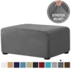 4 Szie Real Velvet Form Stretch Rectangle Folding Storage Covers Ottoman Washable Removable Footstool Protect Slipcovers 1