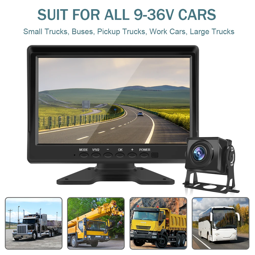 차량 백업 카메라 시스템 MP5 DVR, 트럭, 버스, 밴 후진 주차 모니터, 별빛 HD 야간 투시경, 10.1 인치 4CH AHD 1080P