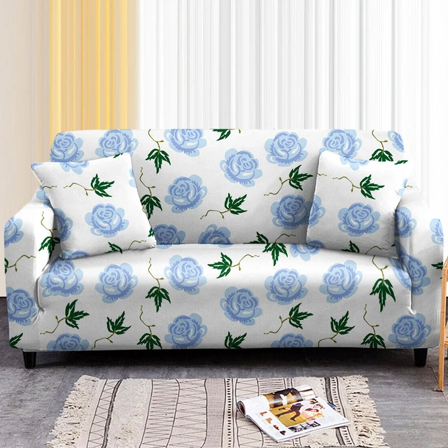 Copridivano elastico scozzese con stampa floreale blu copridivano elastico  per soggiorno divano decorazione per la casa 1/2/3/4 copridivano per sedile  - AliExpress