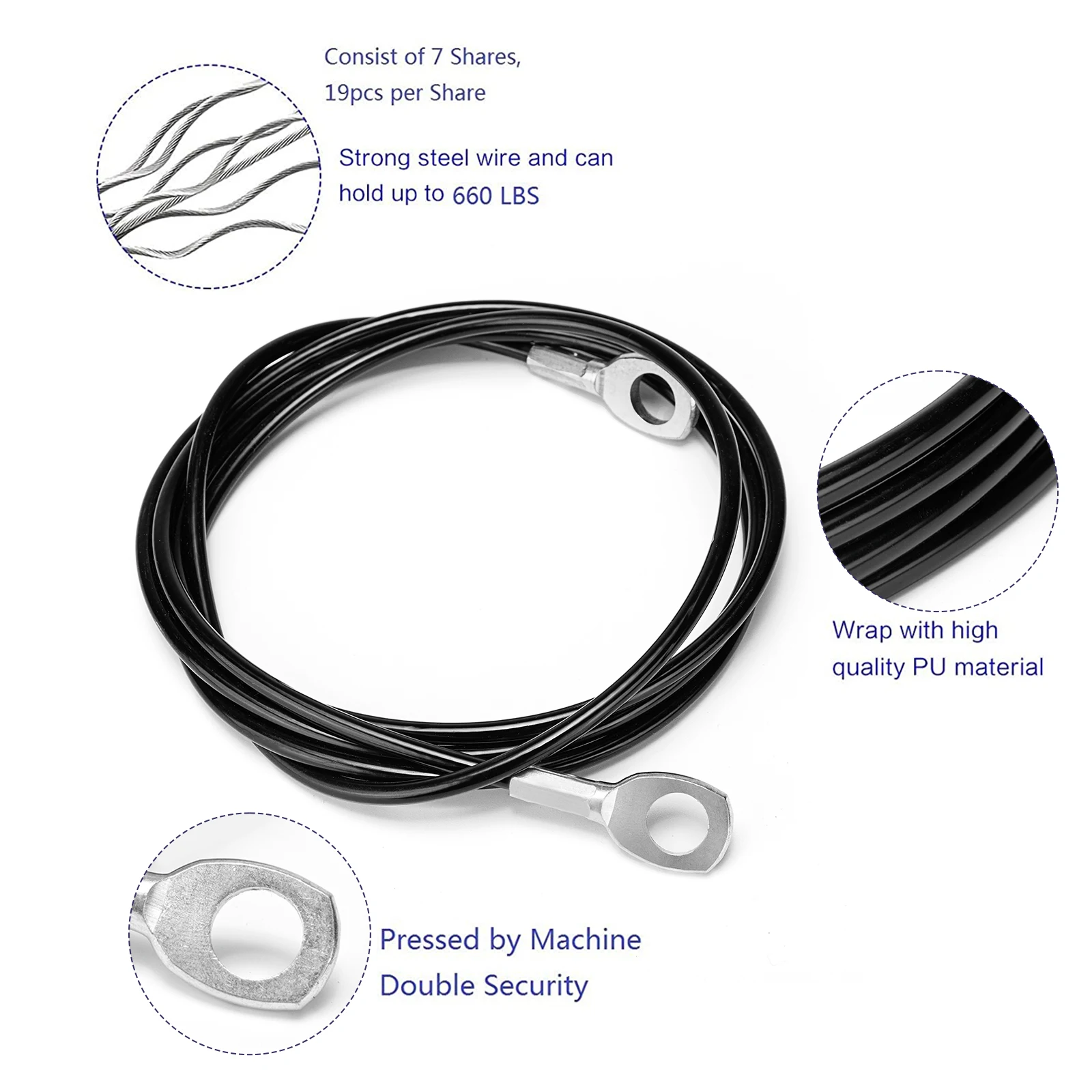 Fitness Pulley Cable High-Strength Durable Steel Wire For Home Gym Equipment Perfect Replacement For Powerhouse Gym