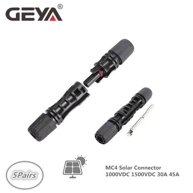 GEYA-5 pares de conectores de Cable de enchufe Solar para paneles solares,  sistema fotovoltaico, 30A