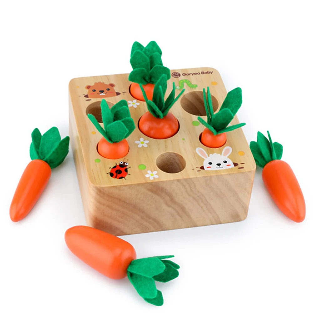 Wooden Puzzle Cenoura Harvest Toy, Brinquedos Montessori para Meninos  Meninas, Jogo Educativo para Crianças, 1 ano