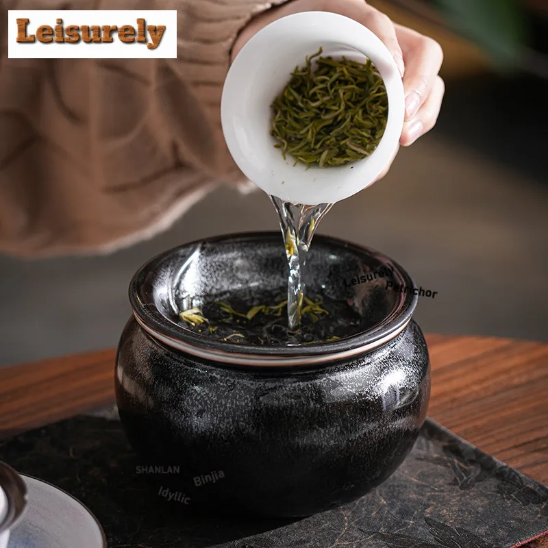850ML Ceramic Lotus Pod Jianshui Tea Cup Wash Water Washing Slag Tank Tea Dust Cylinder Barrel Chaxi Cafes Accessories Craft