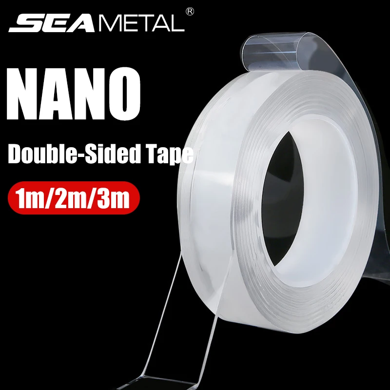 Double Sided Adhesive Tape SEAMETAL Super Strong Washable Reusable Transparent No Trace Sticker for Car Home Office