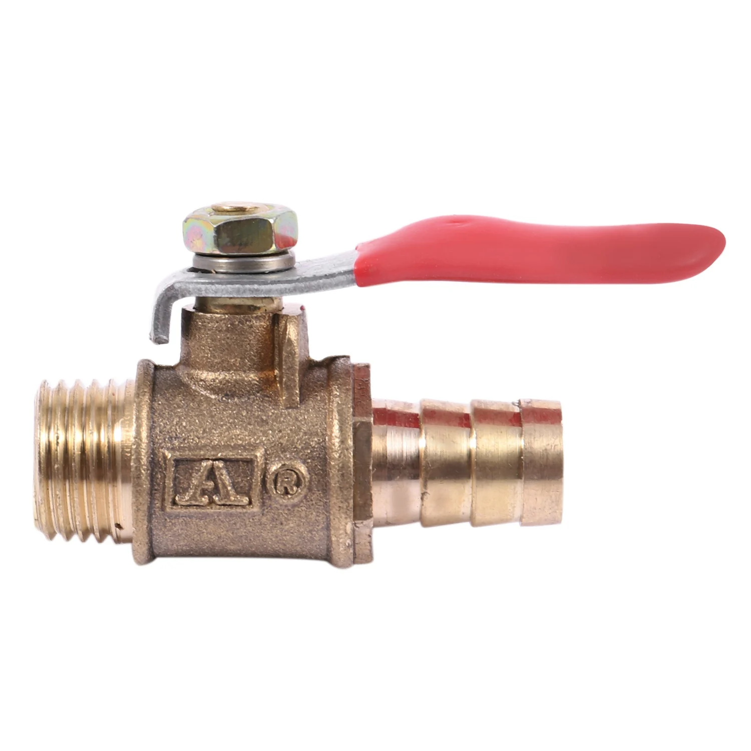 

10mm x 1/4 inch PT Male Thread Full Port Lever Handle Hose Barb Brass Ball Valve