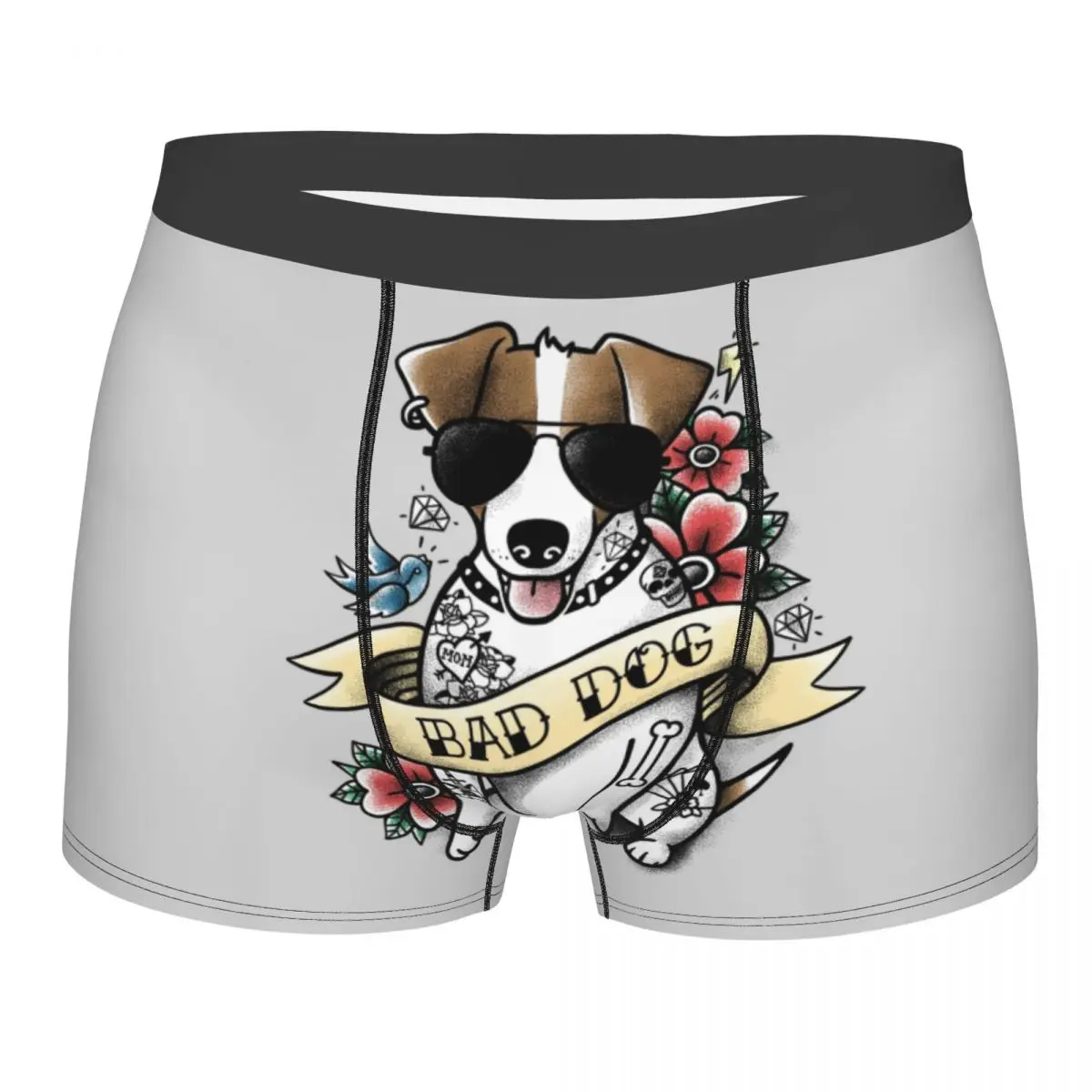 

Нижнее белье с татуировками Джека Расселла терьера, дышащее, для влюбленных собак