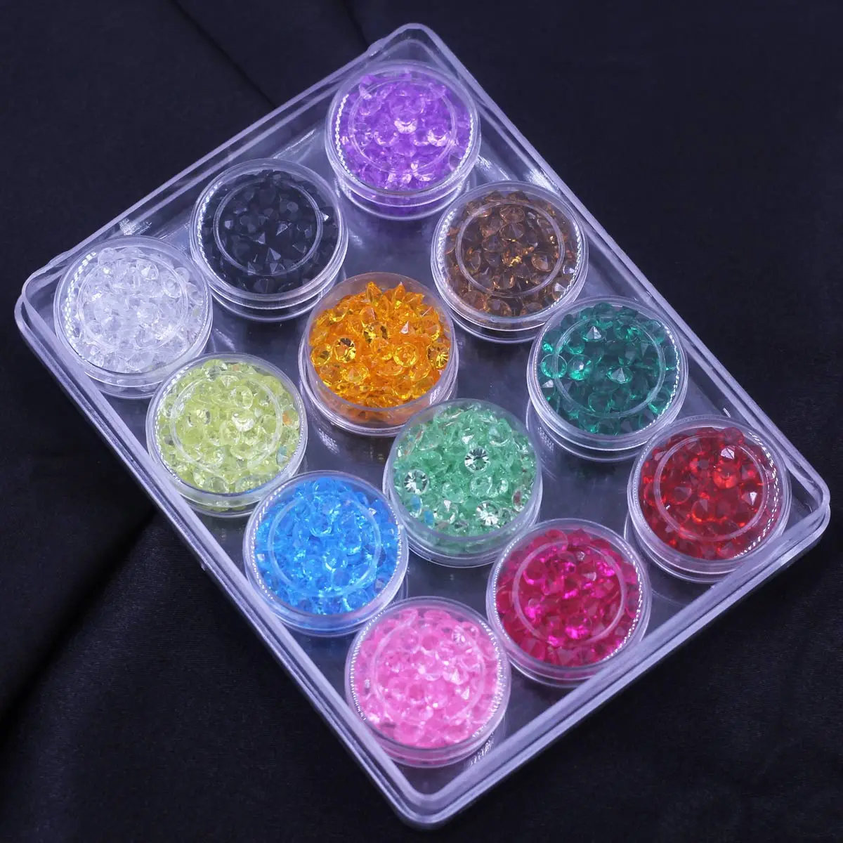 1 Box Acrylic Rhinestones Mixed Colors 5mm For Kids Painting Nail Embellishments Scrapbook Jewelry DIY Finding 13cm