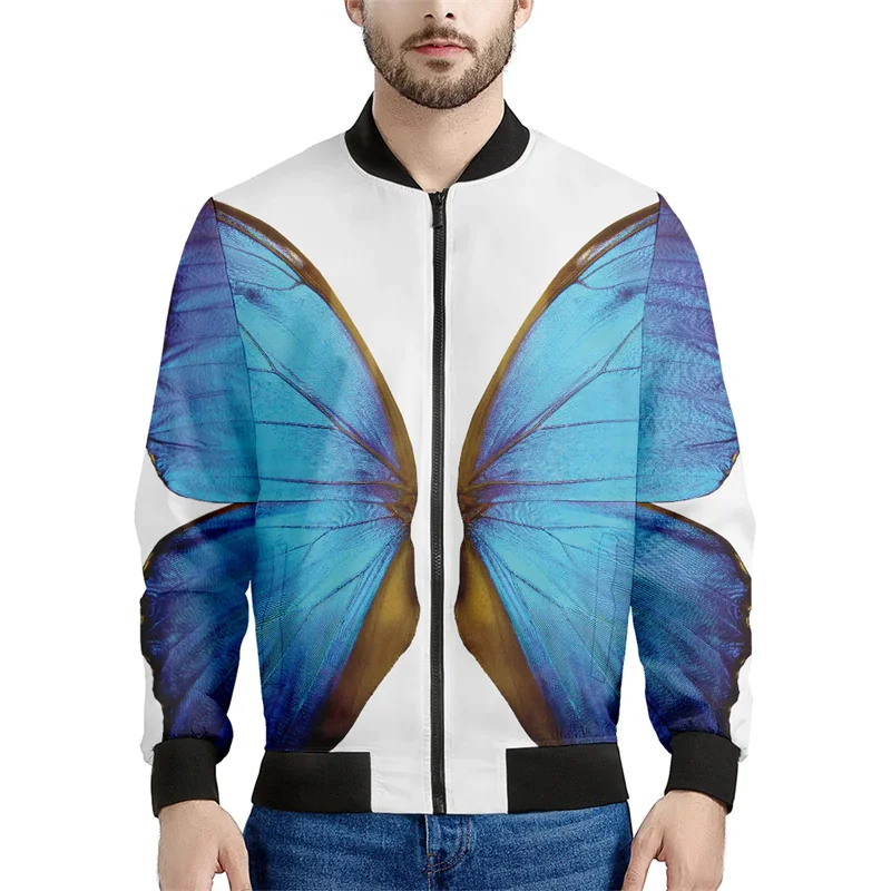 thumbnail image 1 of Chaquetas con estampado 3D de mariposas e insectos de colores para hombre, ropa holgada, sudadera informal, chaqueta bomber con cremallera, ropa de calle, abrigo, 1 of 5