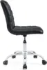 Modway Ripple Ribbed Armless Mid Back Swivel Computer Desk Office Chair In Black 5