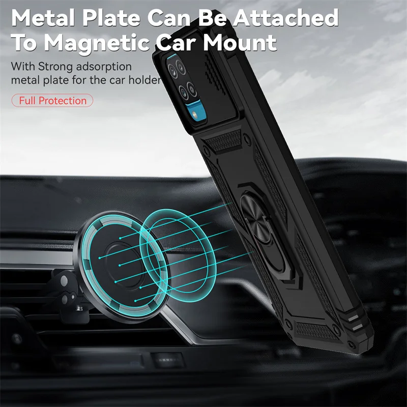 Armor Slide Camera Case with Magnet Holder Ring Cover