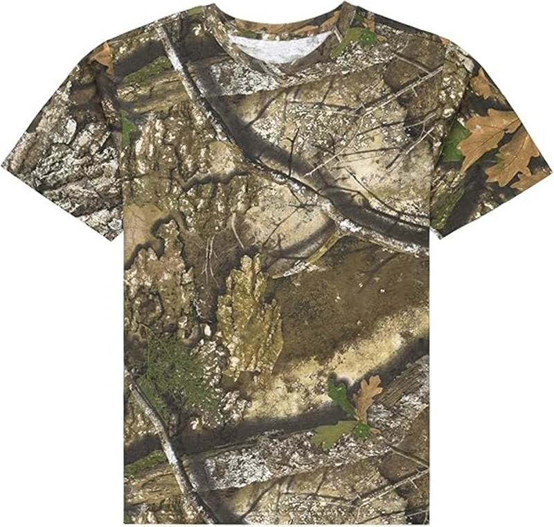 Mens Camo Short Sleeve T Shirt Oversized Streetwear Tee