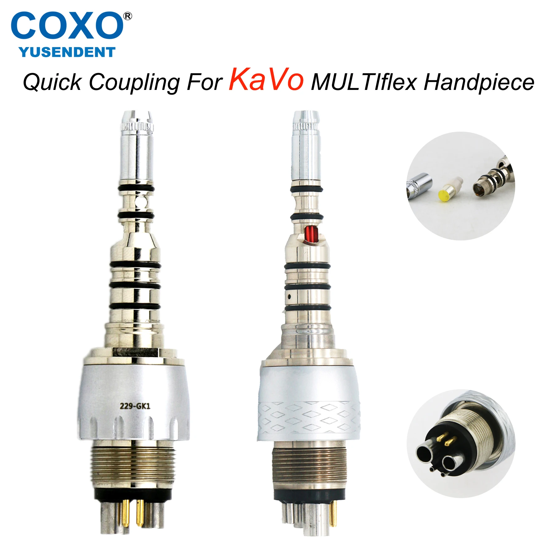 

COXO Dental Quick Coupling Dentistry Turbine Coupler Fiber Optic Quick Connector 6Pin For Kavo Multiflex High Speed Handpiece