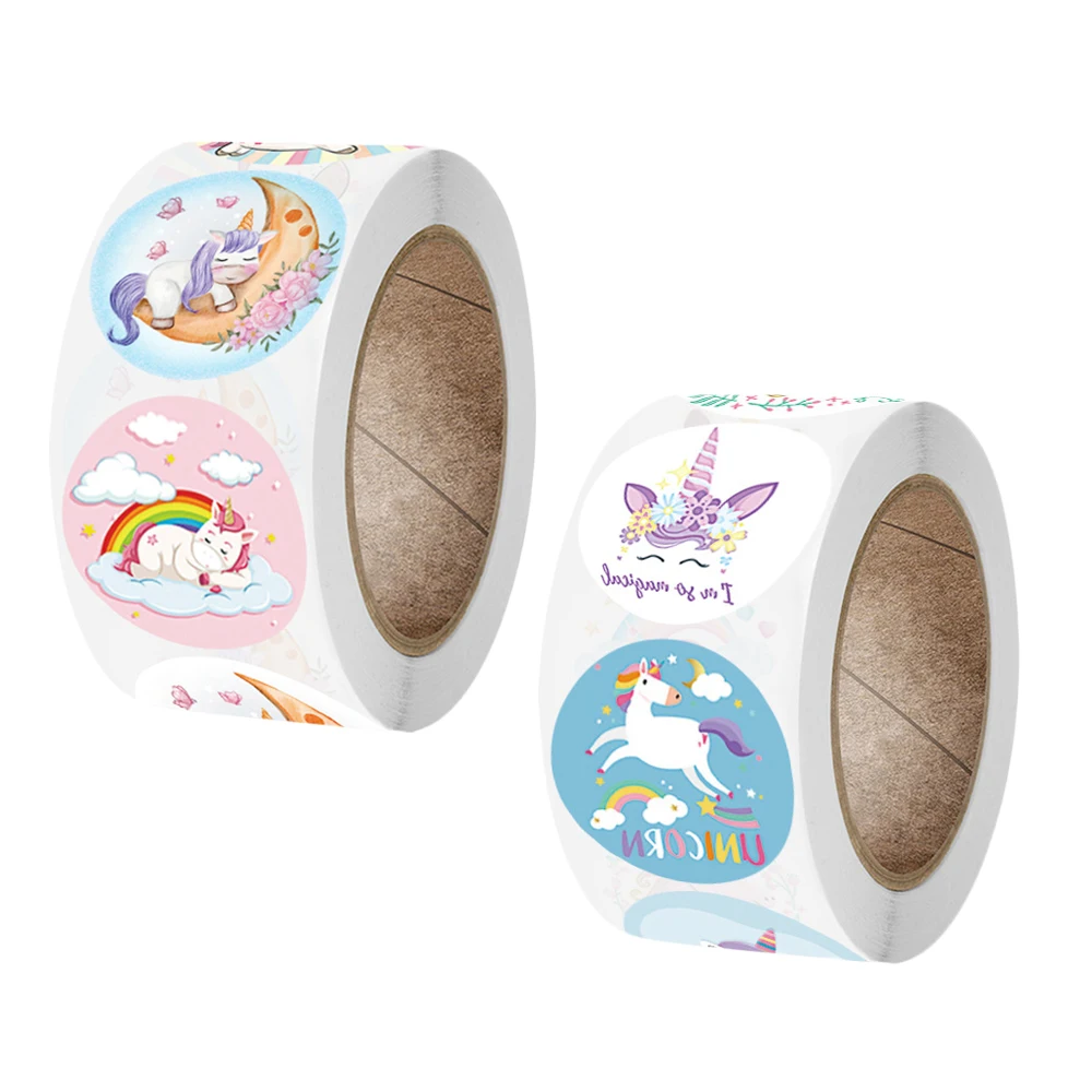 unicorn stickers 500pcs Unicorn Stickers Cute Cartoon Stickers Kids Thank you Sticker Unicorn Birthday Party Decorations Gift Bags Labels