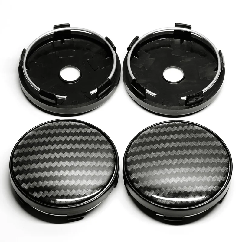 Quality Carbon Fiber Pattern Logo Car Wheel Center Cap Rim Hub Caps Cover 4pcs/lot wheel center caps