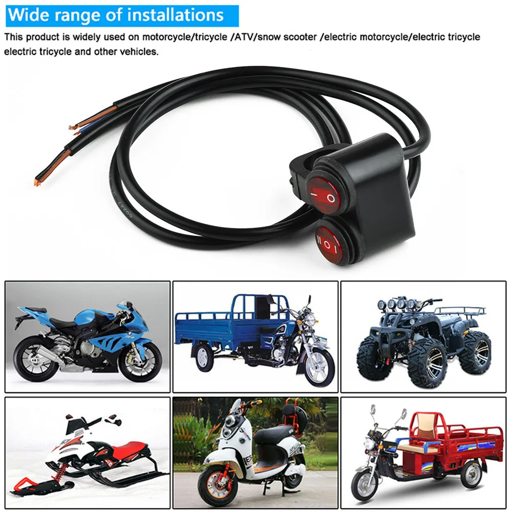 

Motorcycle 22mm Handlebar Switch / Aluminum Alloy Waterproof Switch / Dual Control Button Switch With Indicator Light
