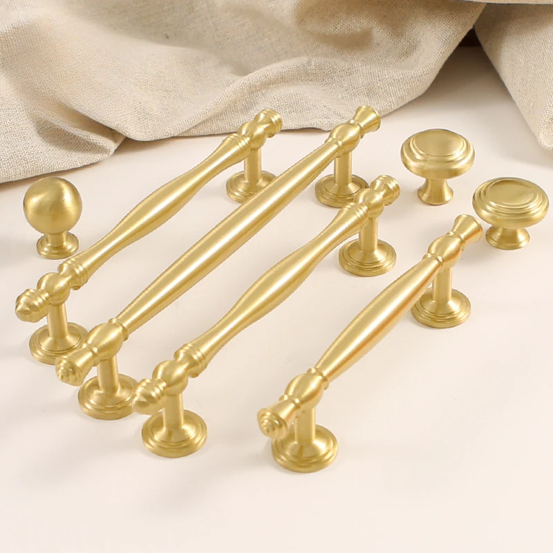 

High End Solid Brass French Kitchen Furniture Handles Handles for Cabinets and Drawers Cabinet Handle Hardware Home Improvement