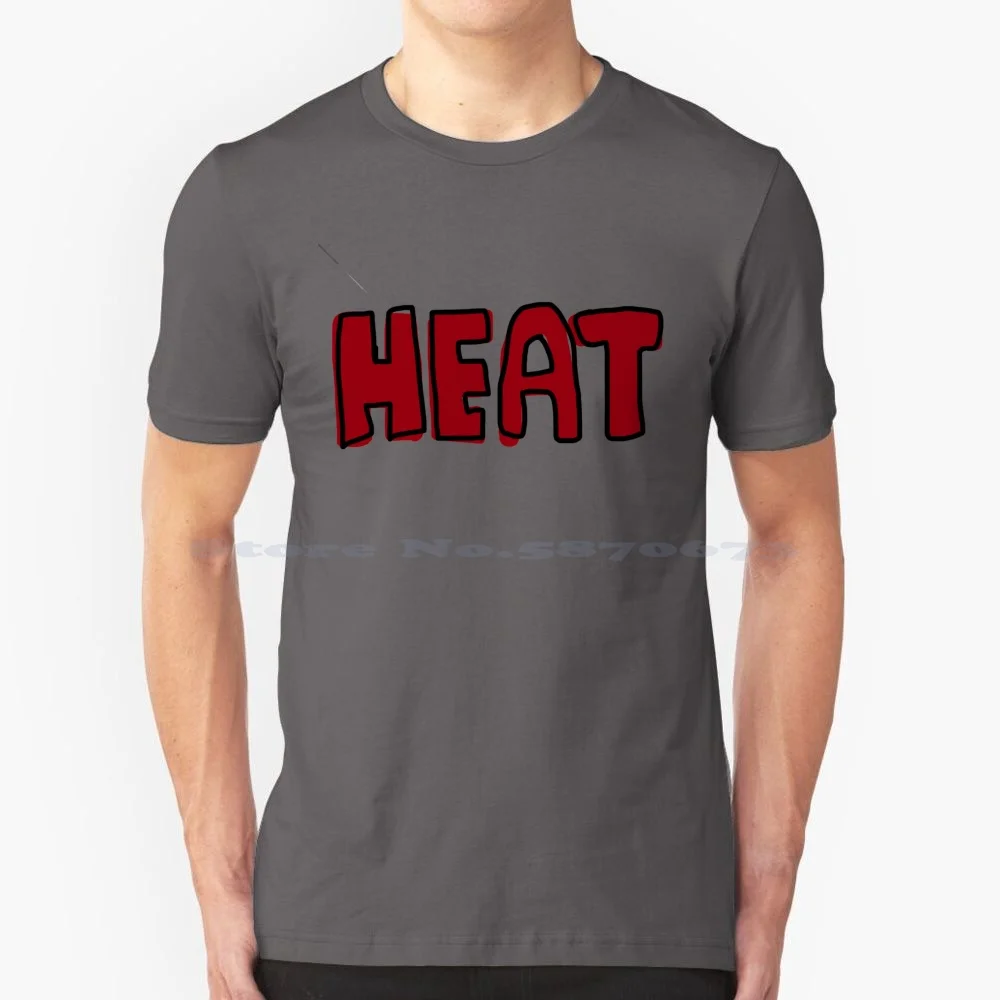 Maglietta Per Scrittura A Mano Disordinata Al Calore 100% Cotone Tee Heat Miami