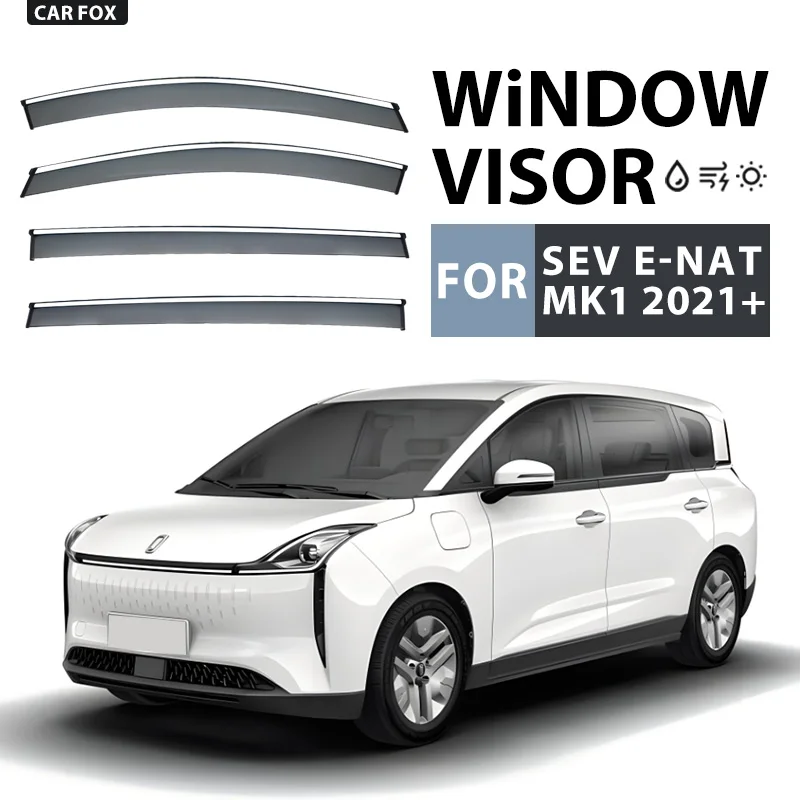 

FOR SEV E-NAT ES11 2020-2024 Plastic Window Visor Vent Shades Sun Rain Deflector Guard 4PCS/SE FOR SEV E-NAT ES11 2020-2024