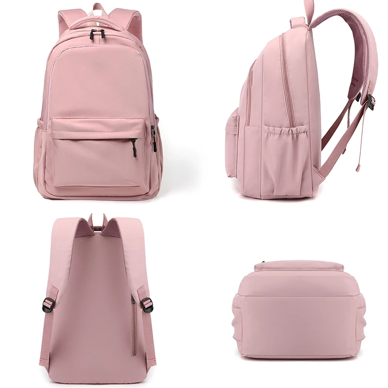 Gatto Nero Rosa Zaino Studente Lettera Borsa per libri Ragazza Borsa da scuola per laptop Borsa da viaggio per adolescenti Zaino Borsa per computer universitario unisex - immagine 3