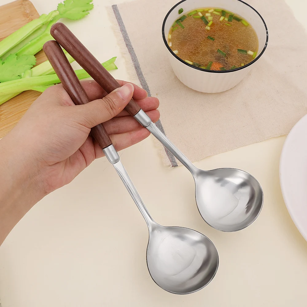 Soup Spoon Korean Stainless Steel Long Handle Thickening for Hot Pot