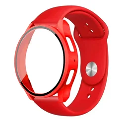 Enhanced Silicone Sport Bracelet Wristband Belt for Smartwatches - No Gap Design (2pack Red Red)