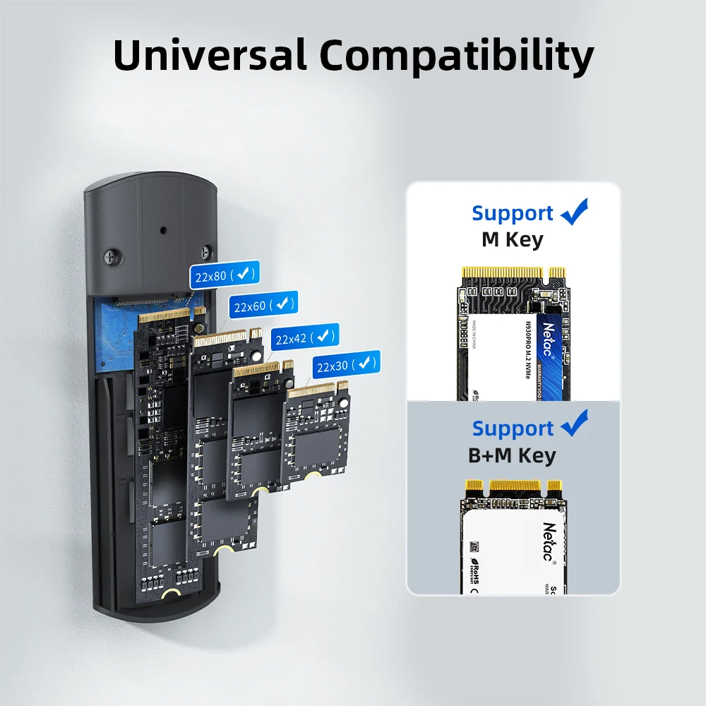 Netac SATA SSD ̽ NVMe M2 2280 2260 2242 2230   USB  ϵ ũ Ŭ, ޴ Ʈ ׼ WH31