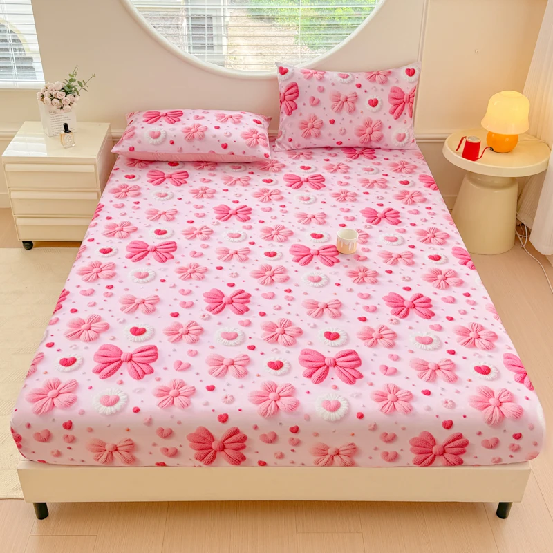 5D Printed Fitted Sheet Cool Feeling Bedsheet for Summer Floral Style Bed Cover Soft Sheet couvre lit (Pillowcase Need Order) 4