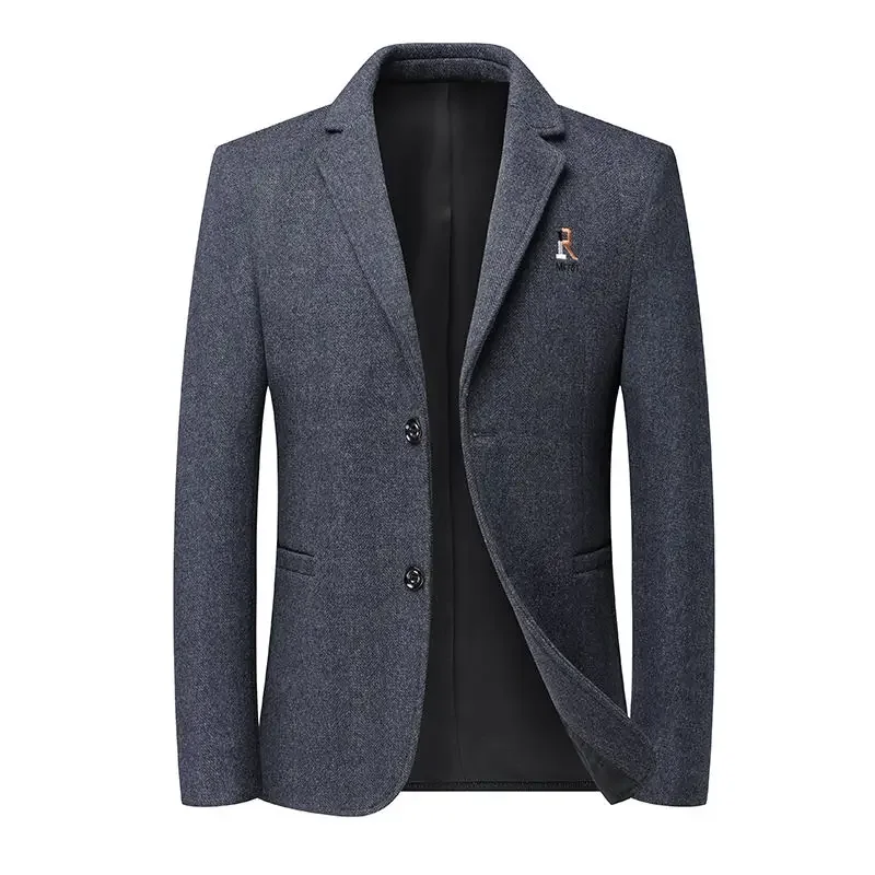 thumbnail image 1 of Blazer masculino con diamantes de imitación y lentejuelas, chaqueta de traje para hombre, abrigo corto con bordado, elegante, de primera calidad, sencillo y con botones, 2024, 1 of 4