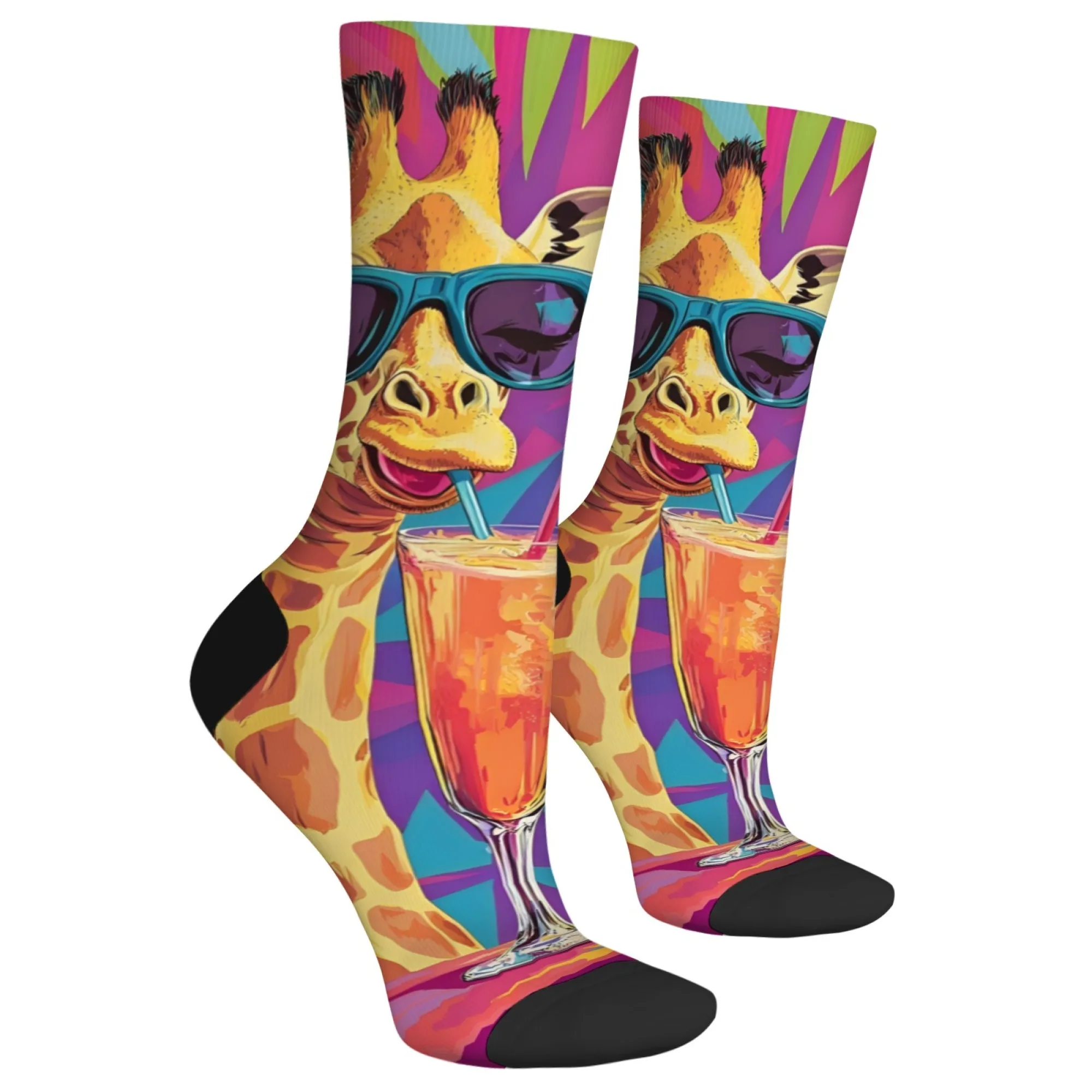 Men's Giraffe Print Casual Socks - Comfortable, Breathable, Non-Slip Fashion Accessories