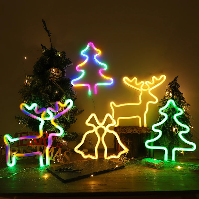 Arc-en-ciel suspendu décoration de chambre néon pour Noël, fête, bar