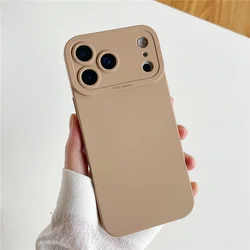 Enhanced Shockproof Soft Silicone Phone Case with Built - in Fluff and Camera Protection - iPhone Air (Khaki)
