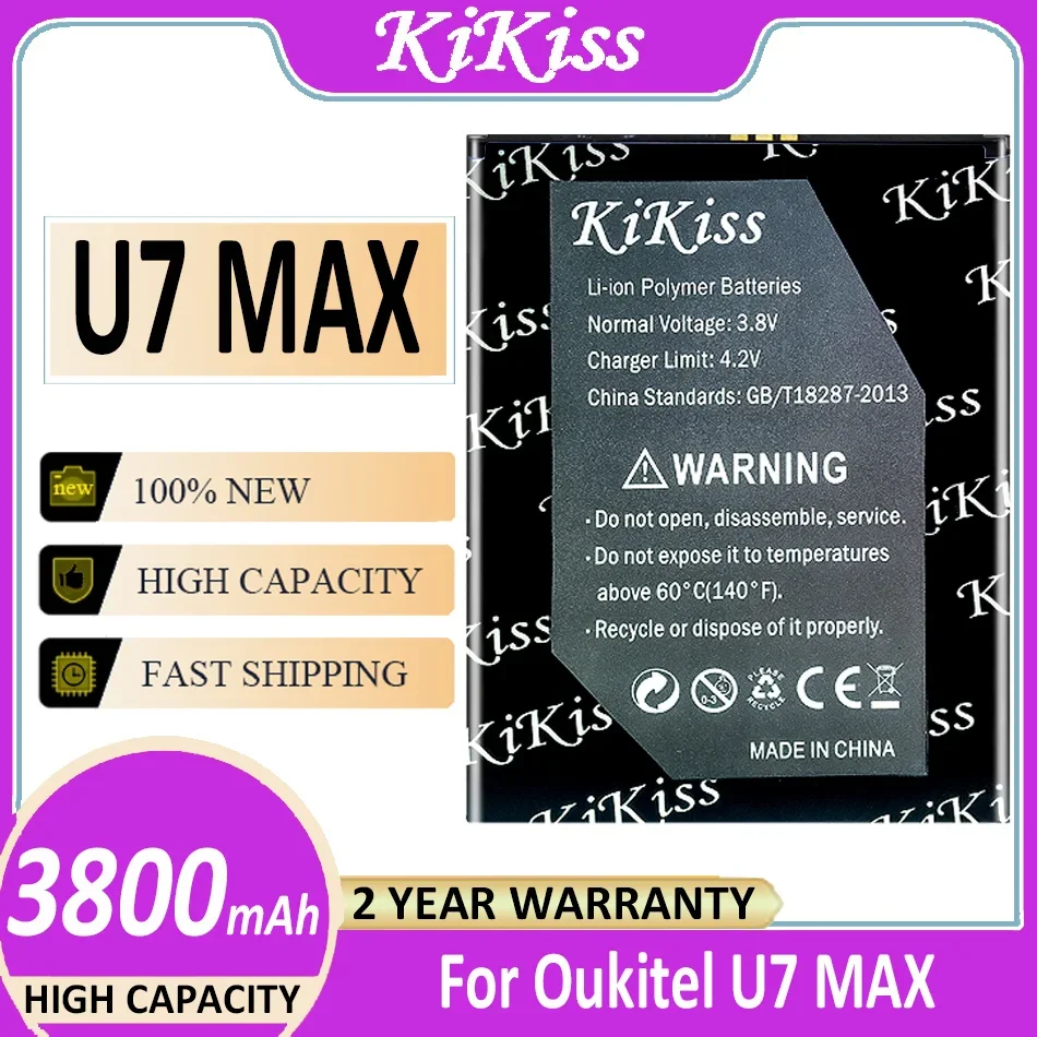 

Original KiKiss Powerful Battery U7 MAX 3800mAh For Oukitel U7MAX Bateria