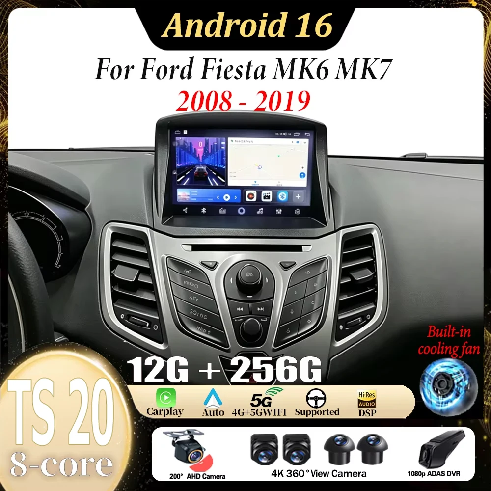 Autoradio multimédia Android 16 Carplay Auto pour Ford Fiesta MK6 MK7 2008-2019, navigation GPS, autoradio stéréo 1 Autoradio multimédia Android 16 Carplay Auto pour Ford Fiesta MK6 MK7 2008-2019, navigation GPS, autoradio stéréo 1
