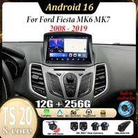 Autoradio multimédia Android 16 Carplay Auto pour Ford Fiesta MK6 MK7 2008-2019, navigation GPS, autoradio stéréo 1