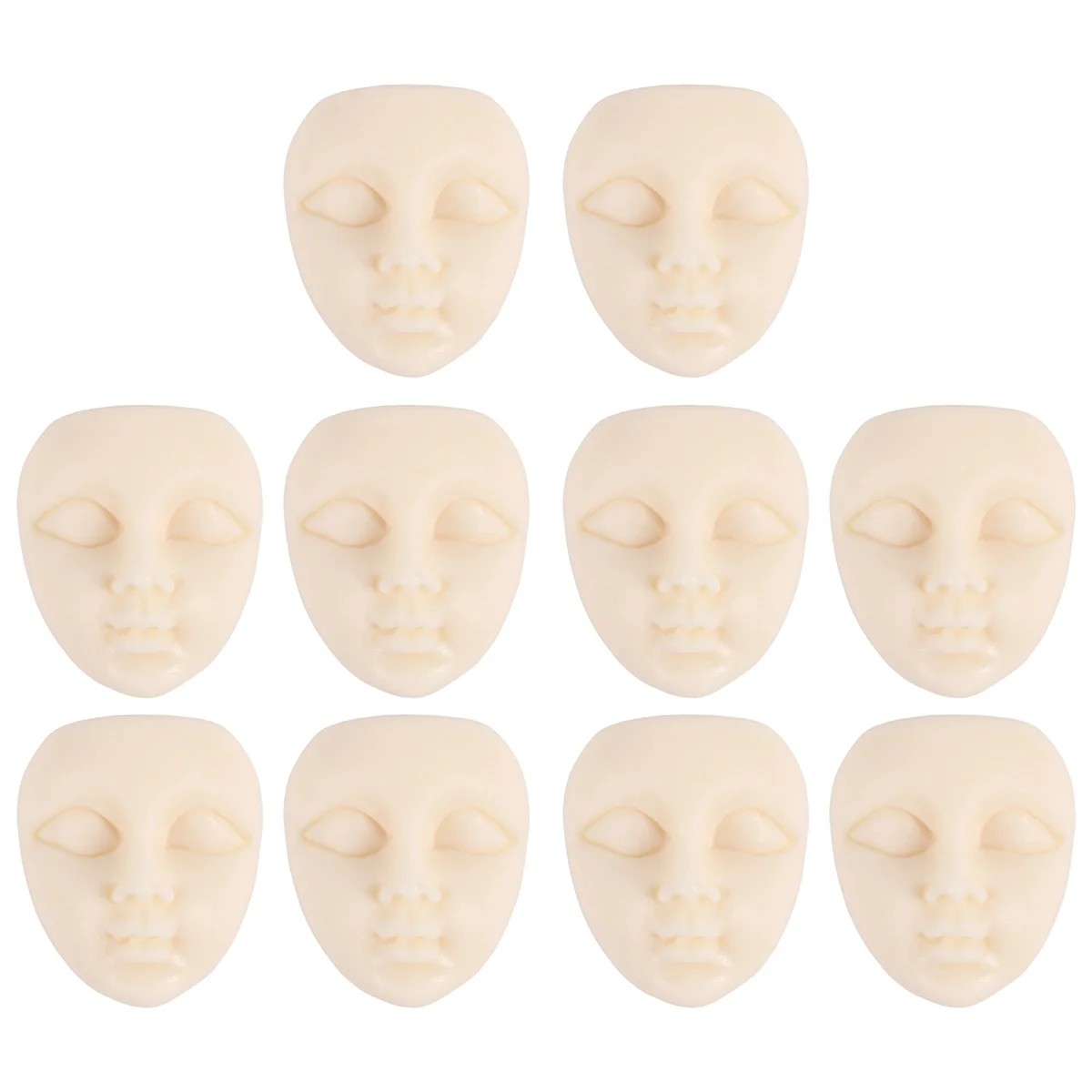 AAAF 10Pcs 미니 마스크 수지 마스크 플랫 백 카보 숑 베이지 소녀 얼굴 플랫 백 스크랩북 Diy 헤어 보우 센터 공예 만들기