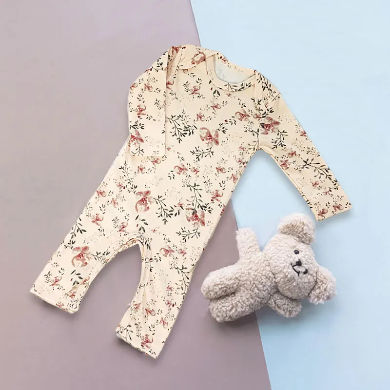 best Baby Bodysuits Baby Girls Cotton Jumpsuits Summer Spring and Autumn Long Sleeve Floral Infants Rompers Kids Children One-piece Outfits Baby Bodysuits comfotable