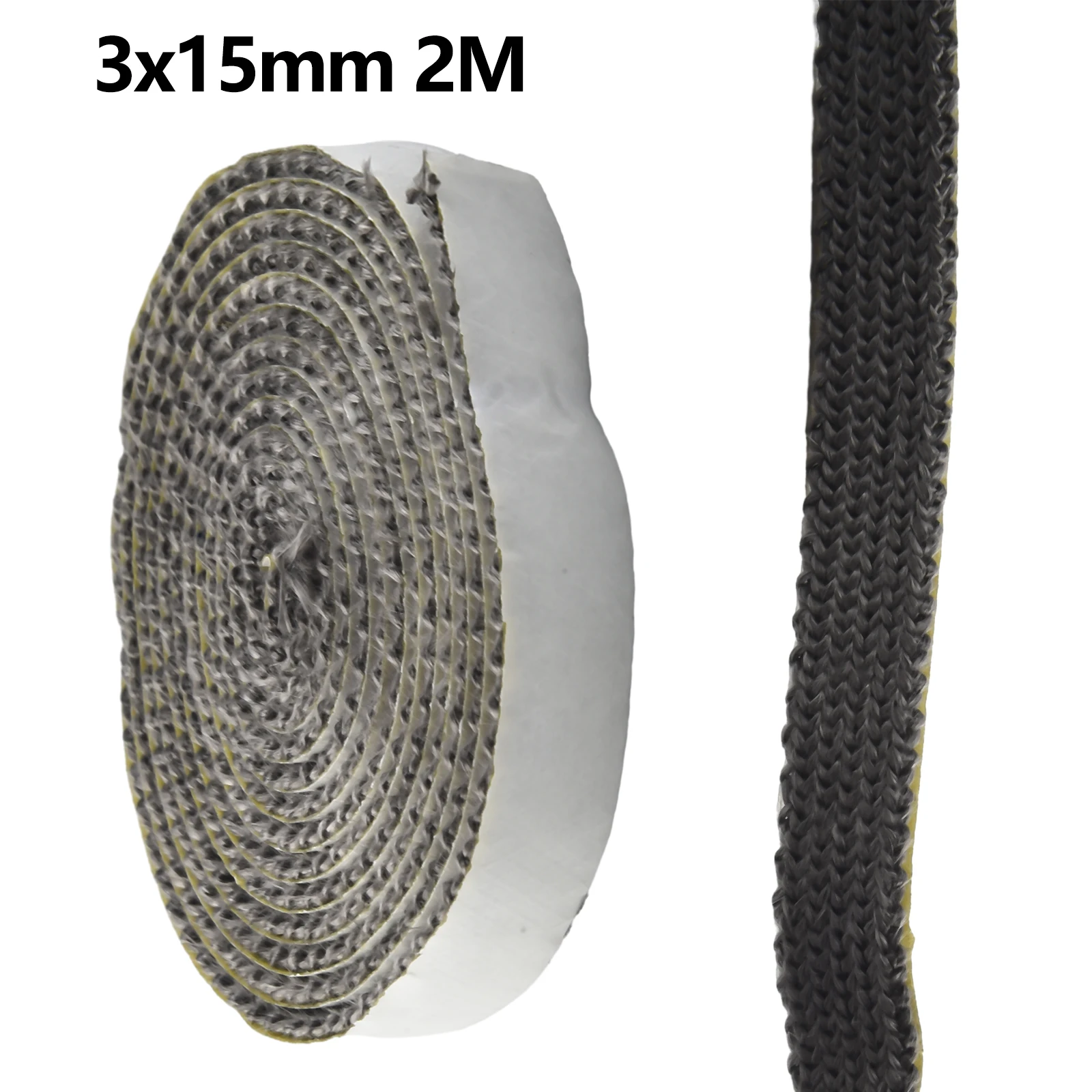 Black Flat Stove Rope Self-Adhesive Glass Seal Fireplace Rope 2x10/15mm Furnace Kiln Oven Door Seals Bulbs For Tadpole Seals