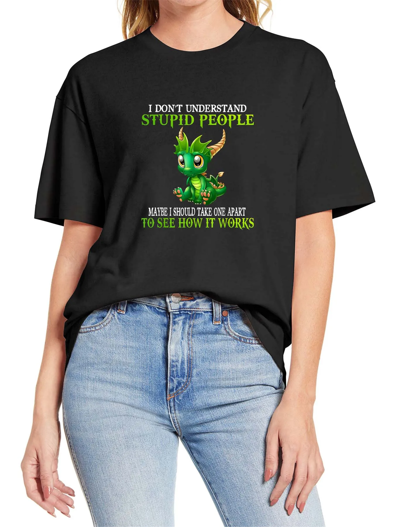 

Футболка мужская и женская с принтом дракона, 100% хлопок