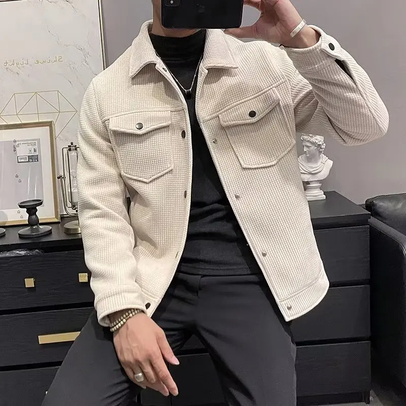

Winter Fashion Jacket Men's Lapel Autumn And Winter New Corduroy Jacket
